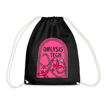 Dialyse Krankenschwester Shirt, Dialyse Tech Pink - Turnbeutel - Schwarz - Vorne