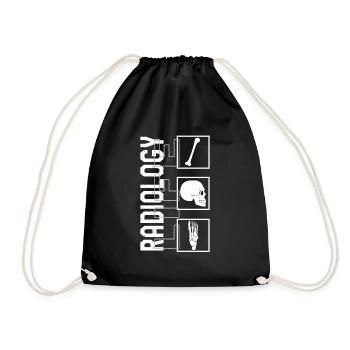 Radiologie Shirt, Radiology Life Skelett Tee, - Turnbeutel - Schwarz - Vorne