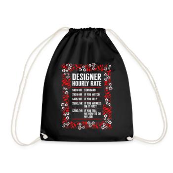 Chemise de graphiste, tarif horaire de designer - Sac de sport léger - noir - Devant