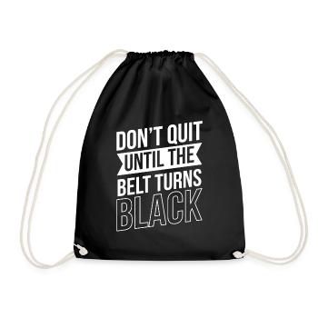 Do not give up until the belt turns black Gur MMA - Drawstring Bag - black - Front