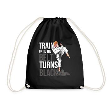 Train until the belt turns black MMA Gur - Drawstring Bag - black - Front