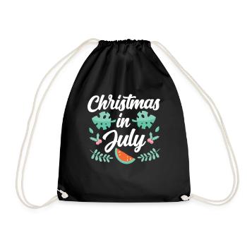 Weihnachten Im Juli Christmas In July Humor Santa - Drawstring Bag - black - Front
