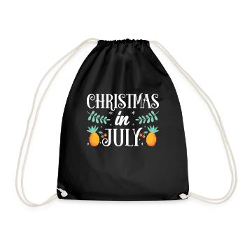 Weihnachten Im Juli Christmas In July Santa Humor - Drawstring Bag - black - Front