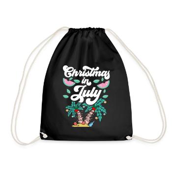 Weihnachten Im Juli Christmas In July Humor Santa - Drawstring Bag - black - Front
