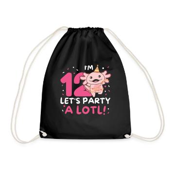 12ème anniversaire Axolotl douze ans doux Axolotls - Sac de sport léger - noir - Devant