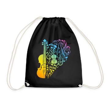 Double Bass Player Double Bassist - Double Bass In - Drawstring Bag - black - Front