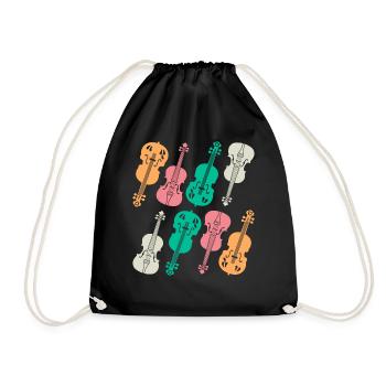Double Bass Player Double Bassist - Retro Double B - Turnbeutel - Schwarz - Vorne
