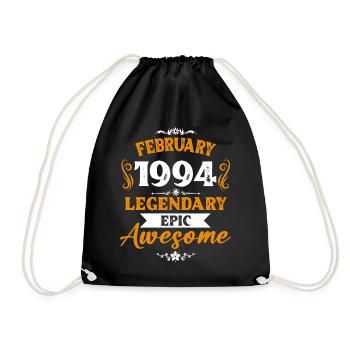 Februar 1994 Legenden Geburtstag Geschenk - Turnbeutel - Schwarz - Vorne