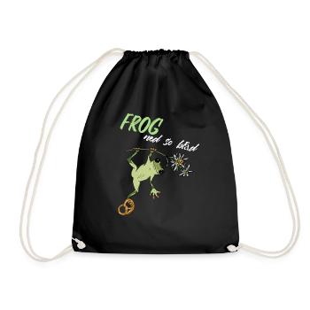 Frog ned so blöd Frosch Frag nicht Bayern boarisch - Turnbeutel - Schwarz - Vorne
