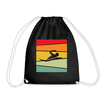 Natation Rétro - Sac de sport léger - noir - Devant