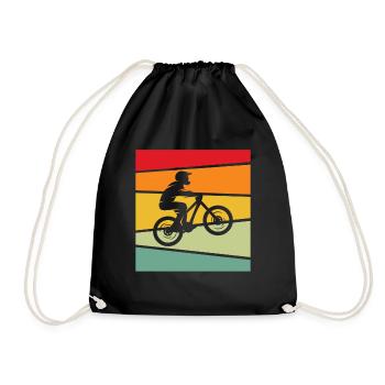 Mountain Bike Retro - Drawstring Bag - black - Front
