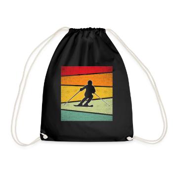 Ski rétro - Sac de sport léger - noir - Devant