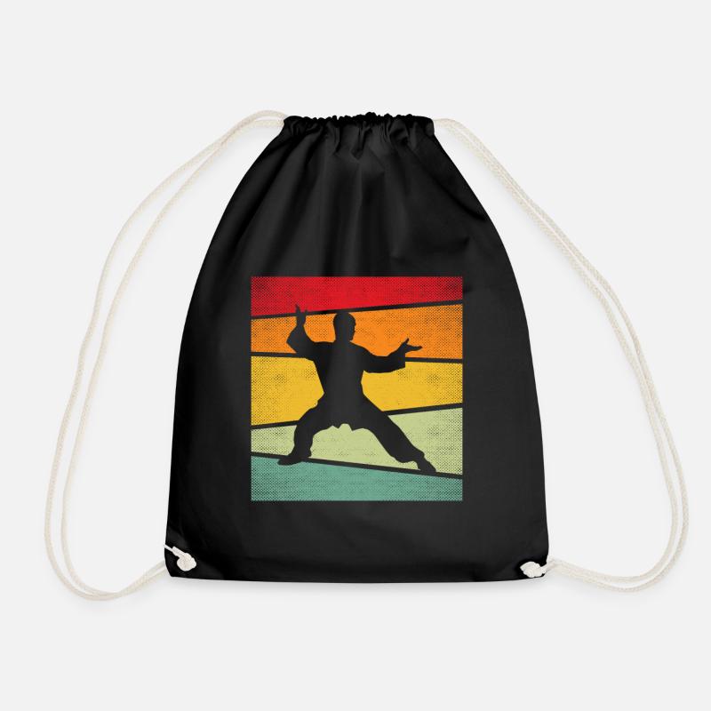 Martial Arts Retro - Drawstring Bag - black