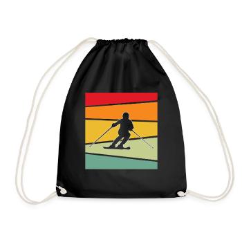 Ski rétro - Sac de sport léger - noir - Devant