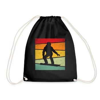 Snowboard Rétro - Sac de sport léger - noir - Devant