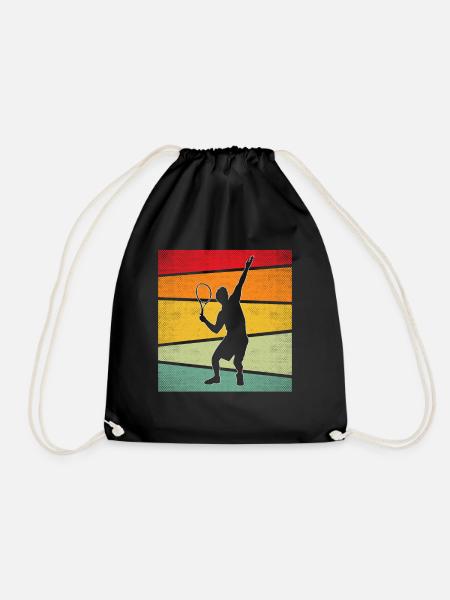 Tennis Retro - Turnbeutel - Schwarz