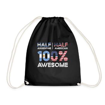 Born Argentine Argentina American USA Citizenship - Drawstring Bag - black - Front