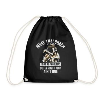 Muay Thai Coach Kickboxing Instructor Martial Arts - Drawstring Bag - black - Front