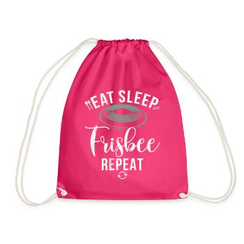 Ultimate Frisbee & Disc Golf Frisbee Design - Drawstring Bag - fuchsia - Front