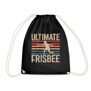 Ultimate Frisbee & Disc Golf Frisbee Design - Drawstring Bag - black - Front