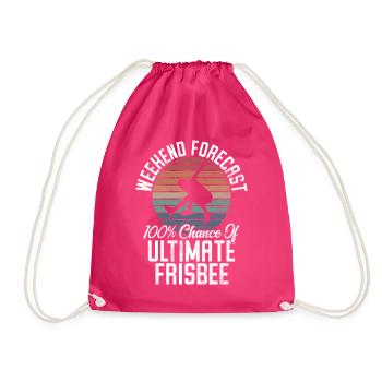 Ultimate Frisbee & Disc Golf Frisbee Design - Drawstring Bag - fuchsia - Front