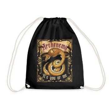 Serpent Cobra avec crâne, style vintage, dicton - Sac de sport léger - noir - Devant