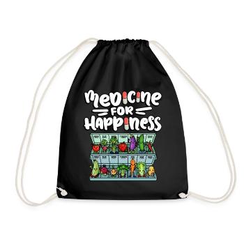 Medicine to Happiness Daily Dose of Vegetables - Drawstring Bag - black - Front