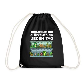 Medicine for Happiness Reptile Wildlife Animal Rescuer - Drawstring Bag - black - Front