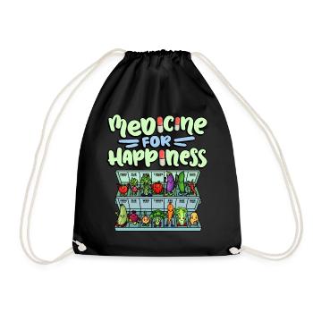 Medicine to Happiness Daily Dose of Vegetables - Drawstring Bag - black - Front
