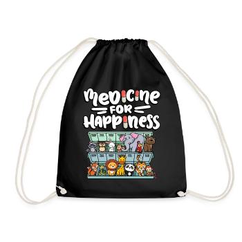 Médecine pour le bonheur Zoo mignon - Sac de sport léger - noir - Devant