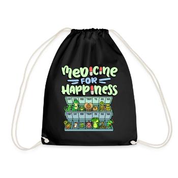 Medicine for Happiness Reptile Wildlife Animal Rescuer - Drawstring Bag - black - Front