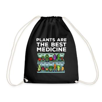 Medicine to Happiness Daily Dose of Vegetables - Drawstring Bag - black - Front