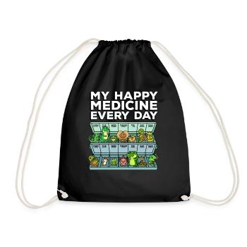 Medicine for Happiness Reptile Wildlife Animal Rescuer - Drawstring Bag - black - Front
