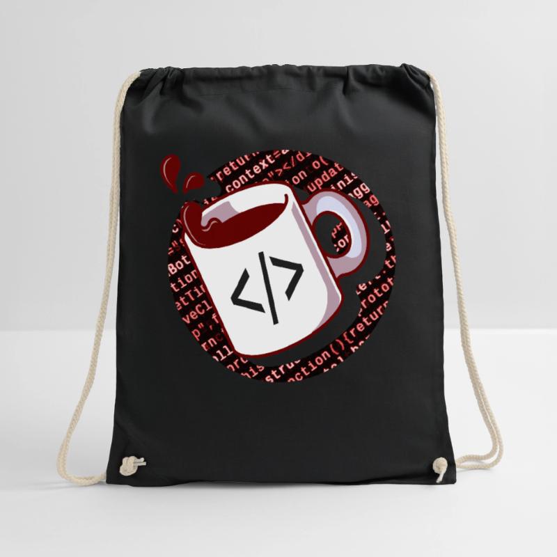 Programmierer Shirt, JavaScript Code Kaffeeliebhaber Turnbeutel