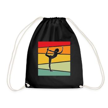 Yoga Retro - Turnbeutel - Schwarz - Vorne
