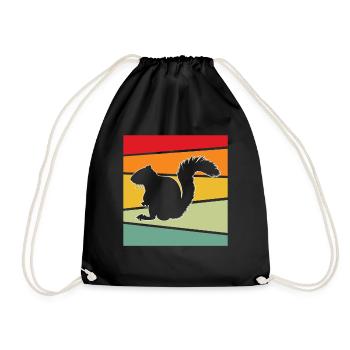 Squirrel retro - Drawstring Bag - black - Front