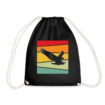 Adler Retro - Turnbeutel - Schwarz - Vorne