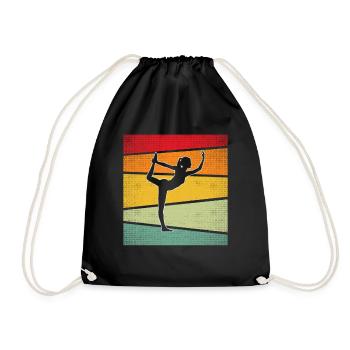 Yoga Retro - Turnbeutel - Schwarz - Vorne