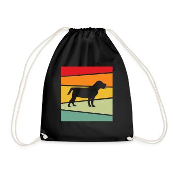 Hund Retro - Turnbeutel - Schwarz - Vorne