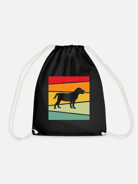 Hund Retro - Turnbeutel - Schwarz