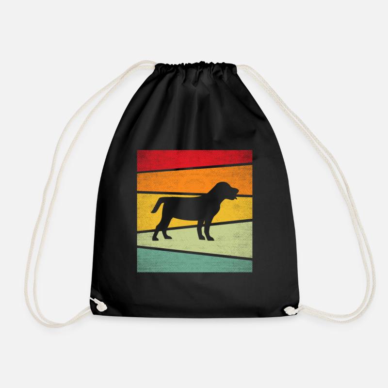 Hund Retro - Turnbeutel - Schwarz