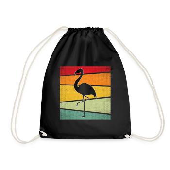 Flamant rose Rétro - Sac de sport léger - noir - Devant