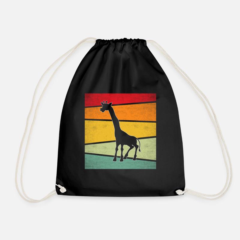 Giraffe Retro - Turnbeutel - Schwarz