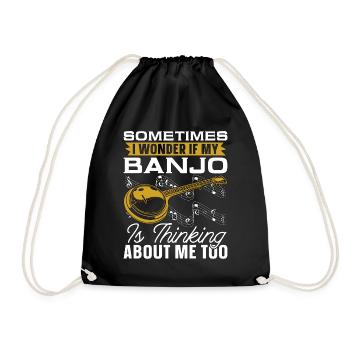 Banjo Parfois, je me demande si mon instrument de musique - Sac de sport léger - noir - Devant