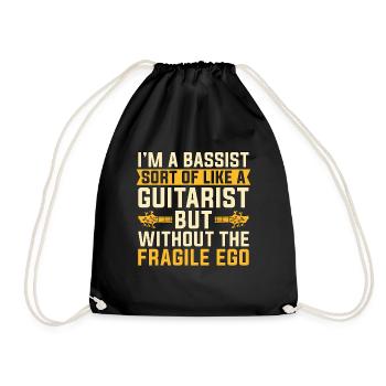 Bass Guitar I'm A Bassist Sort Like Guitar Player - Drawstring Bag - black - Front