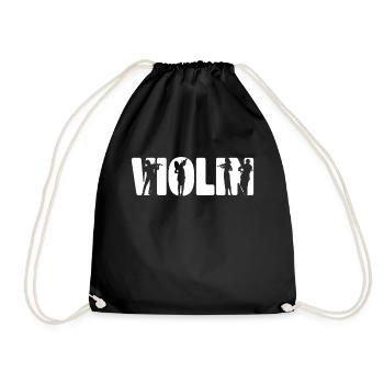 Violin Violinist Violin - Turnbeutel - Schwarz - Vorne
