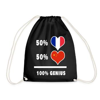France and Vietnam 100% awesome design - Drawstring Bag - black - Front