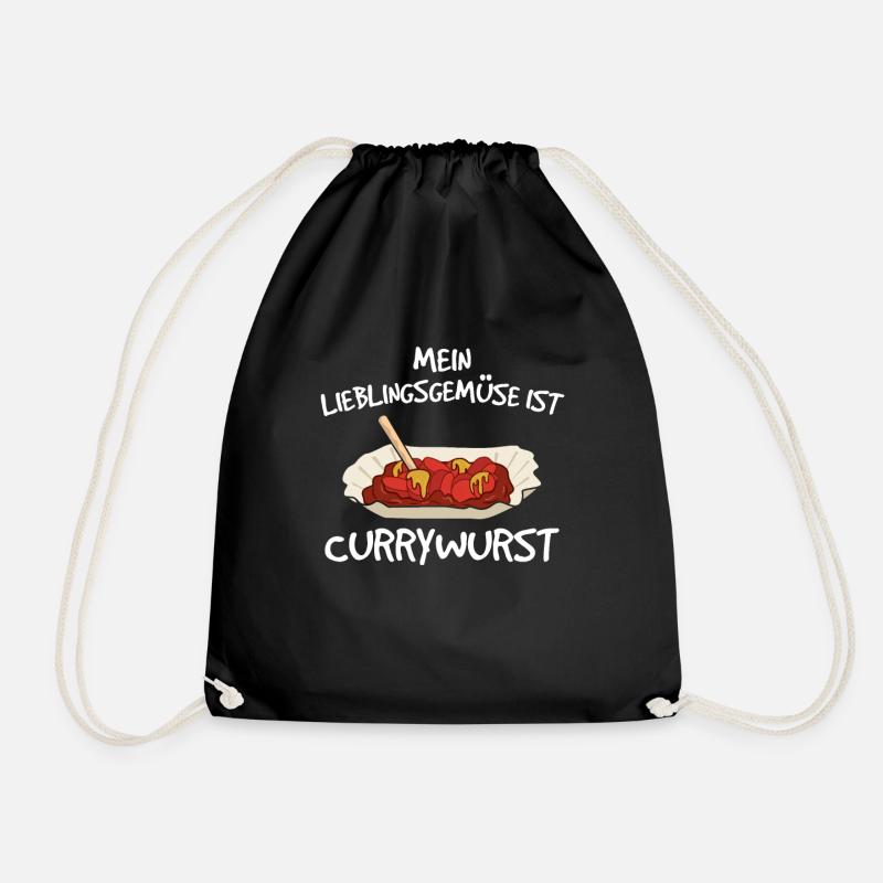 Mein Lieblingsgemüse ist Currywurst Ruhpott - Turnbeutel - Schwarz