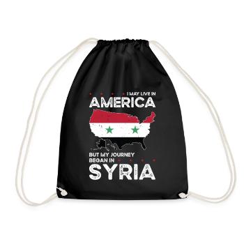Born Syrian Syria American USA Citizenship - Drawstring Bag - black - Front