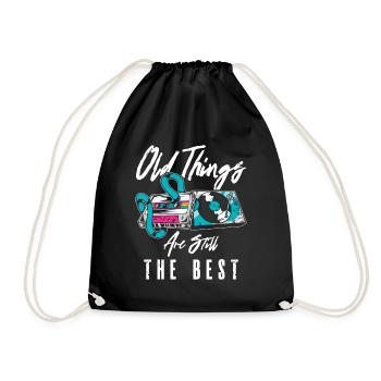 Antiquing Vinyl Cassette Music Vintage Lover - Drawstring Bag - black - Front